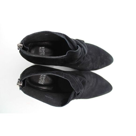 Eileen Fisher Lux Black Suede Bootie Size 8 - Picture 2 of 10